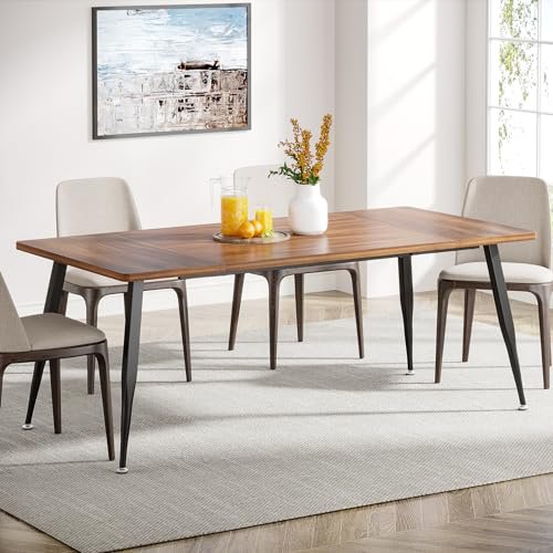 62” Wood Dining Table for 4-6 People, Farmhouse Large Rectangle Kitchen Table, Modern Dinner Table Kitchen & Dining Room Furniture with Carved Turned Legs - Image 27