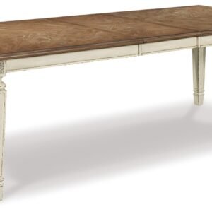 Signature Design by Ashley Realyn French Country Dining Extension Table, Seats up to 8, Chipped White