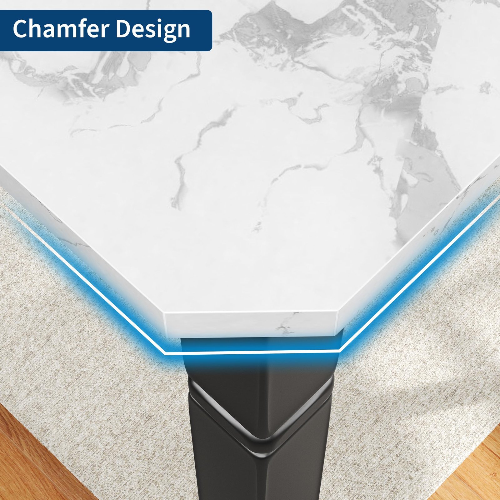 71 Inch Industrial Dining Table, Large Rectangle Kitchen Table with Metal Legs, Round Corners, Wooden Conference Tables Writing Desk for Dining Room, Living Room, Retro Brown - Image 4