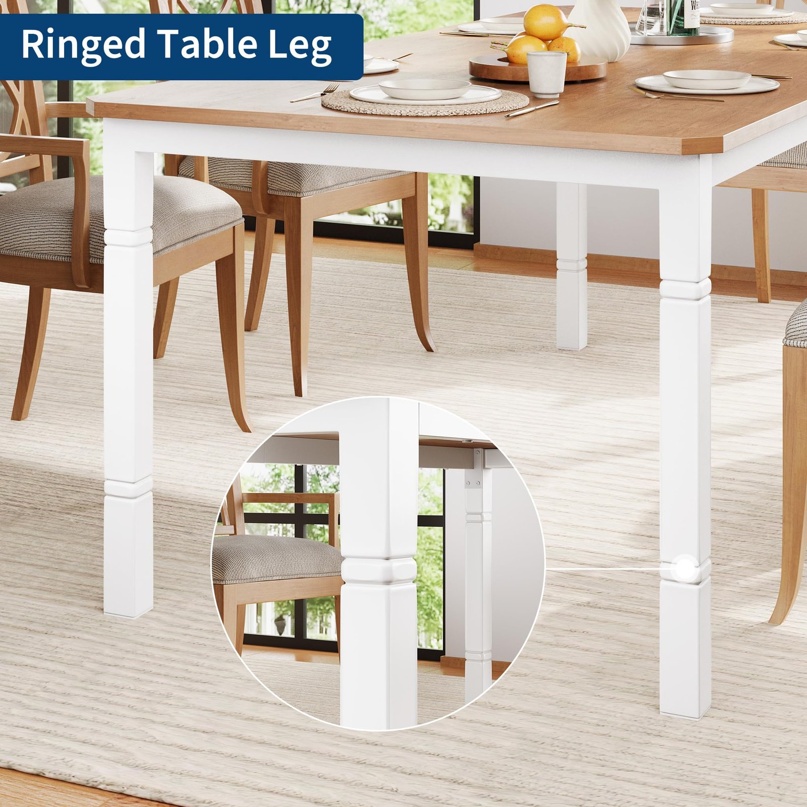 71 Inch Industrial Dining Table, Large Rectangle Kitchen Table with Metal Legs, Round Corners, Wooden Conference Tables Writing Desk for Dining Room, Living Room, Retro Brown - Image 73