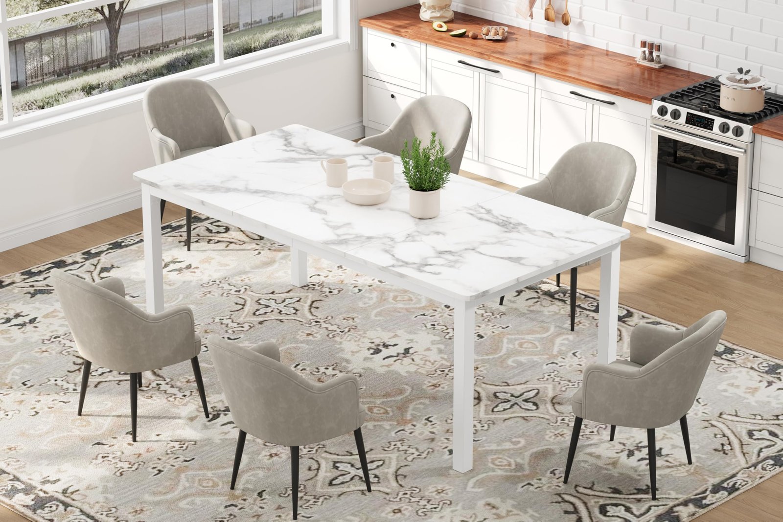 71 Inch Industrial Dining Table, Large Rectangle Kitchen Table with Metal Legs, Round Corners, Wooden Conference Tables Writing Desk for Dining Room, Living Room, Retro Brown - Image 16