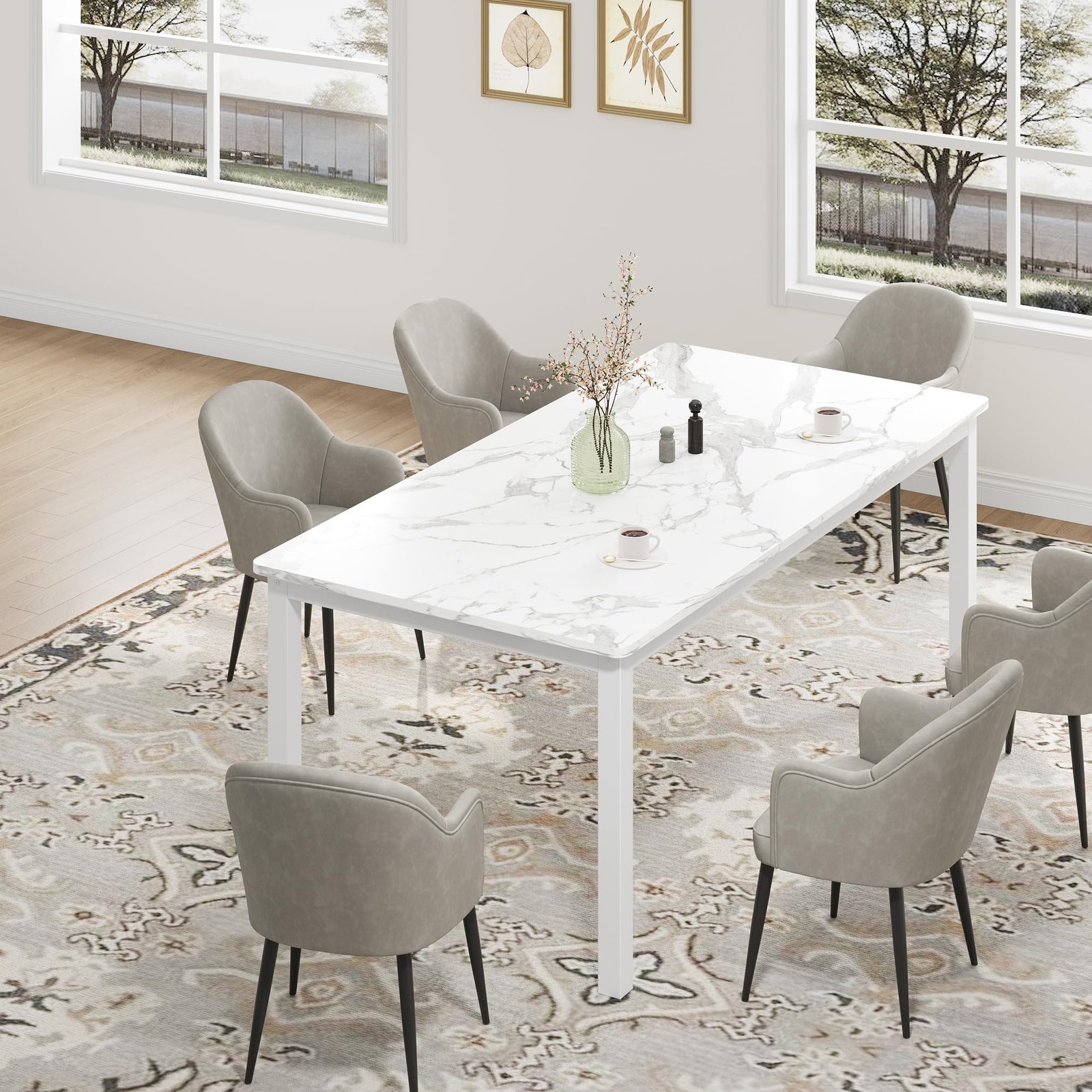 71 Inch Industrial Dining Table, Large Rectangle Kitchen Table with Metal Legs, Round Corners, Wooden Conference Tables Writing Desk for Dining Room, Living Room, Retro Brown - Image 18