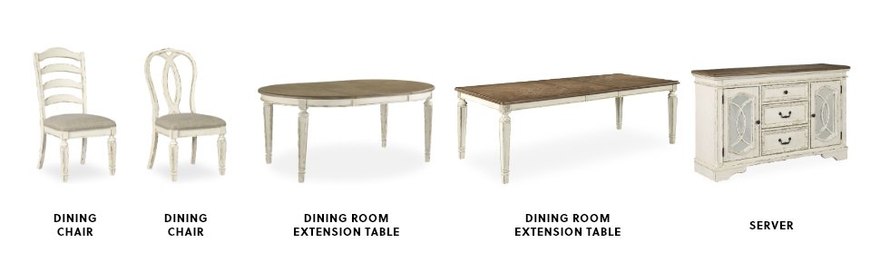 dining chair extension table oval rectangle server two tone ladder back vintage chic